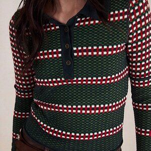 Free People Level Up Women's Polo Sweater - Large (TTS, not oversized!) NWT